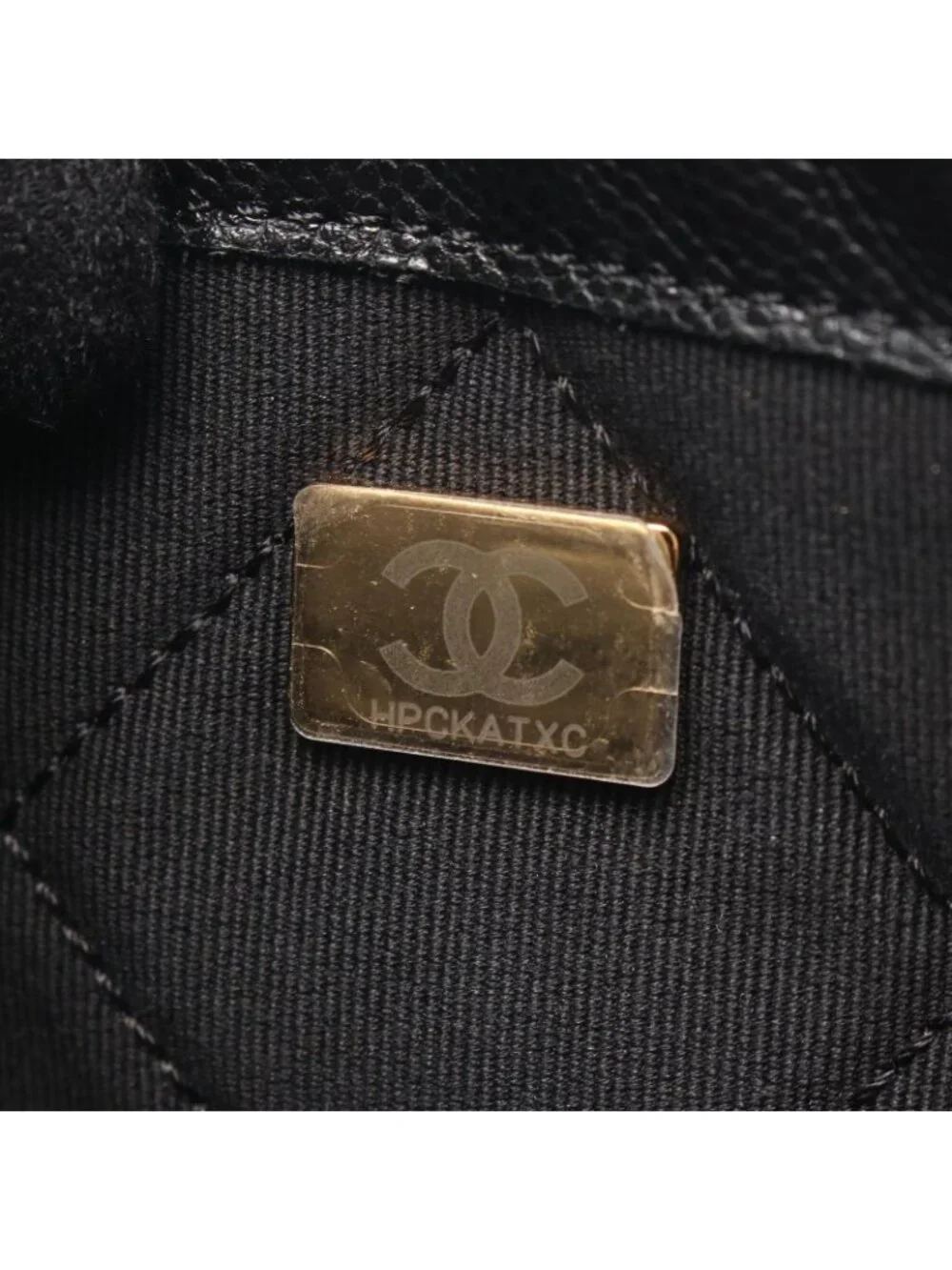 Chanel Shoulder Bag Quilted Black Caviar Leather Flap Chain